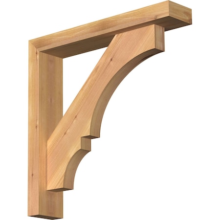 Ekena Millwork Balboa Block Smooth Bracket w/ Offset Brace, Western Red Cedar, 3 1/2"W x 18"D x 18"H BKT0402X18X18BOA05SWR